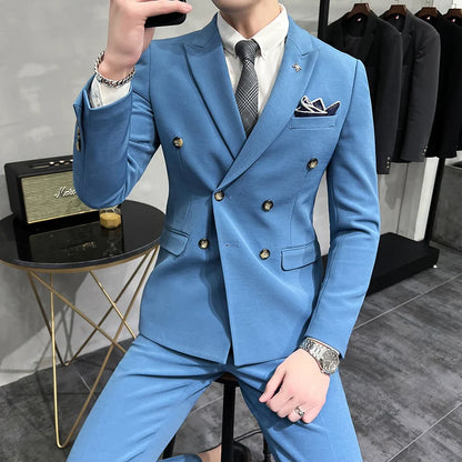 Men's Korean Style 3 Pcs Classical Suit
