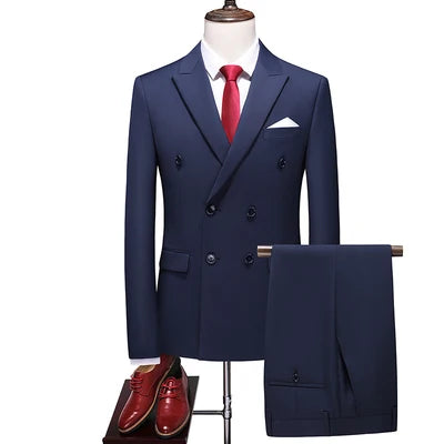 Men's Regular Length Flat 2 Pcs Business/Wedding Suit Set
