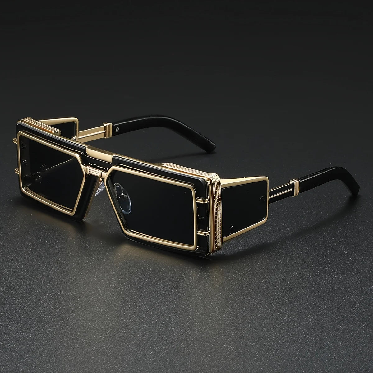 Men's Metal Square Punk Wind Hip Hop Sunglasses