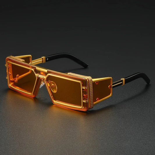 Men's Metal Square Punk Wind Hip Hop Sunglasses