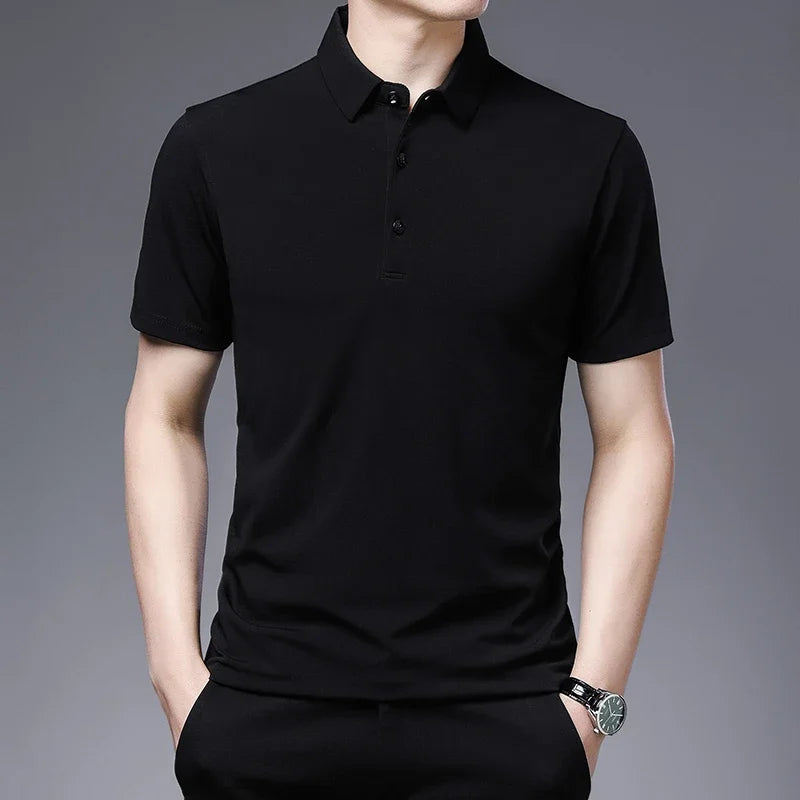 Men's New Solid Color Business Casual POLO Shirt
