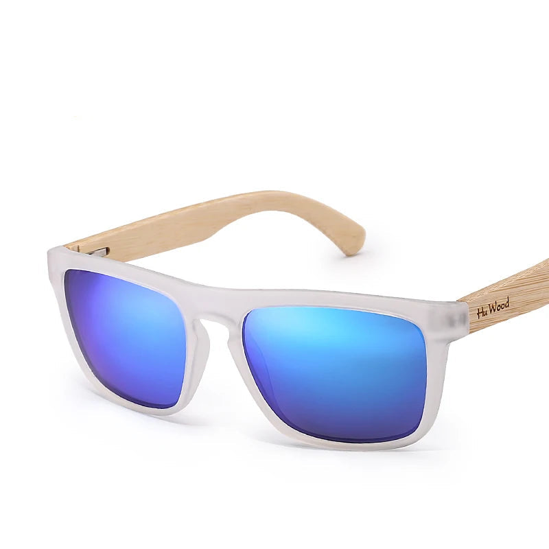 Men's Oval Face UV400 Wood Polarized Sunglasses