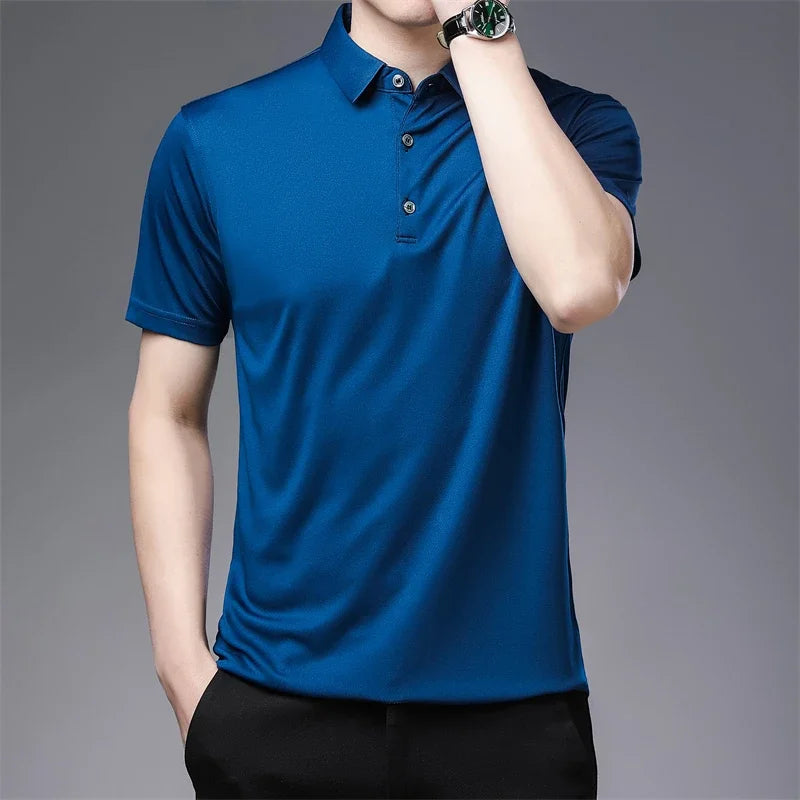 Men's New Solid Color Business Casual POLO Shirt
