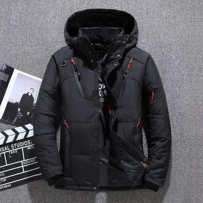 Men's Padded Hooded Down Zipper Jacket/Coat
