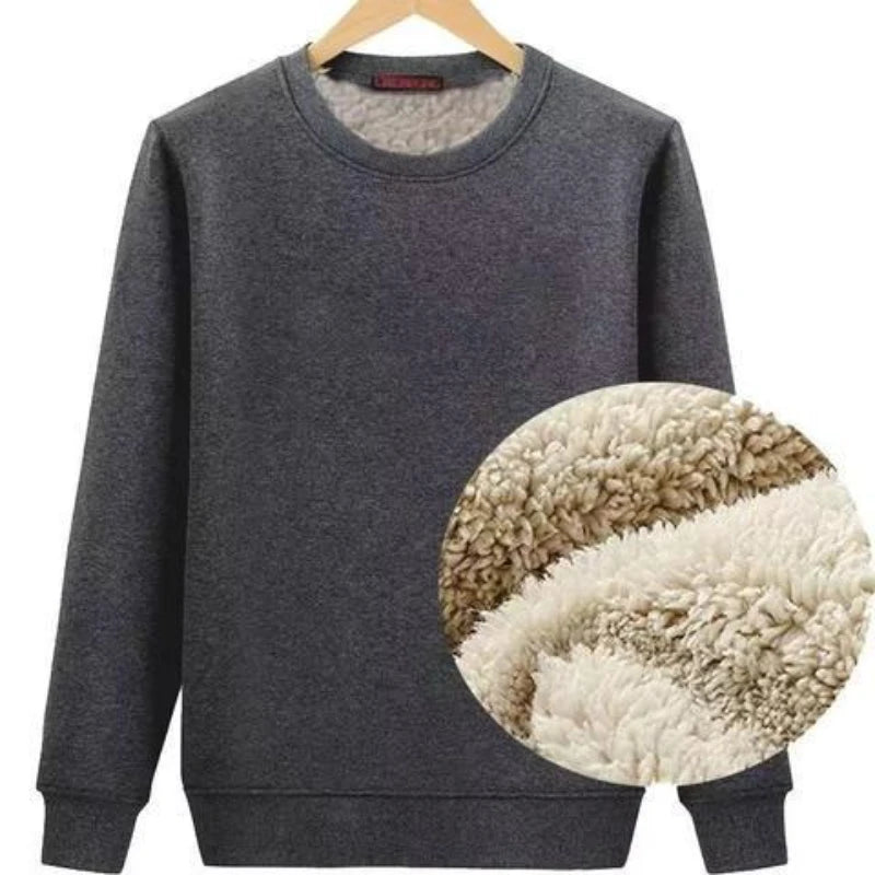 Men’s Winter Thicken Sherpa Pullover Sweatshirt
