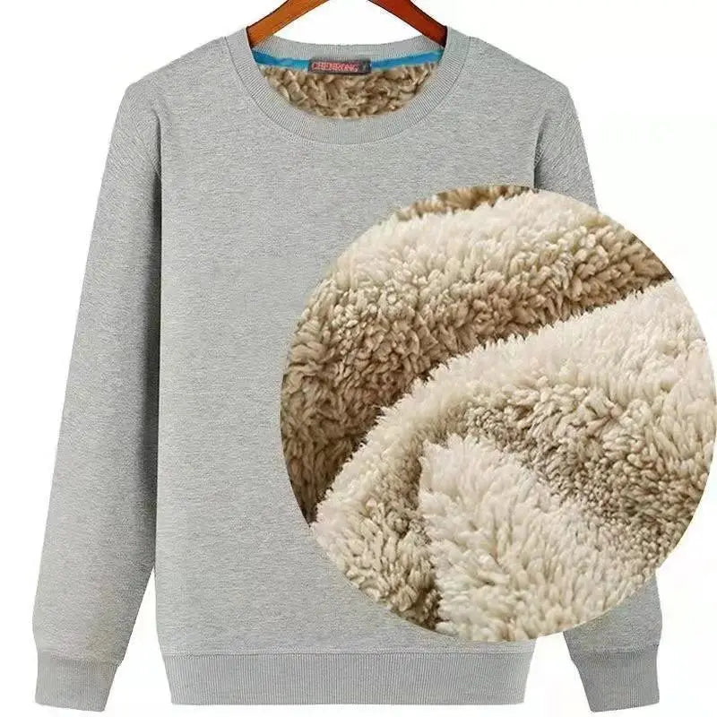 Men’s Winter Thicken Sherpa Pullover Sweatshirt
