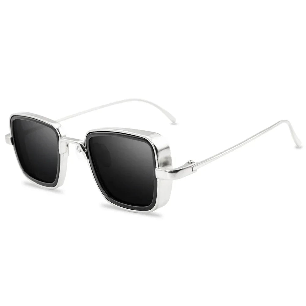 Men's Rectangle UV400 Retro Steampunk Sunglasses