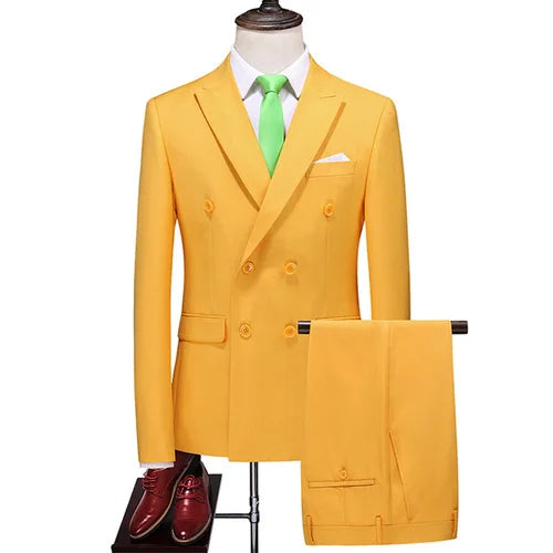 Men's Regular Length Flat 2 Pcs Business/Wedding Suit Set
