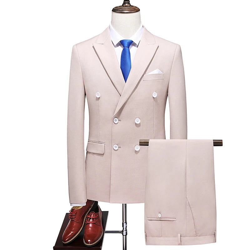 Men's Regular Length Flat 2 Pcs Business/Wedding Suit Set
