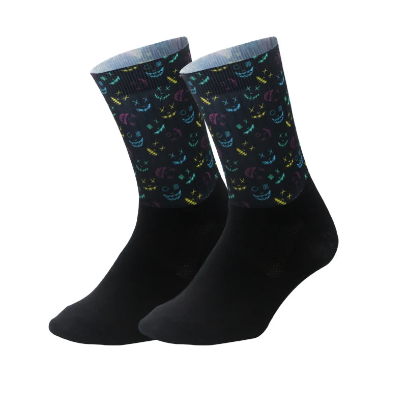 Men's Skeleton Print Quick-Drying Sports Breathable Socks