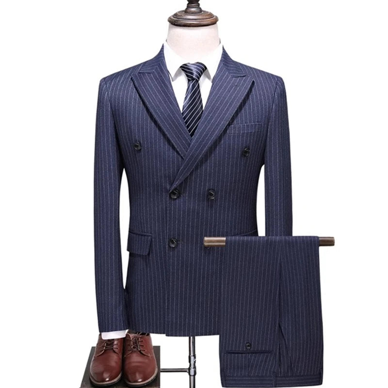 Men's Slim & Fit Business Plaid Suit
