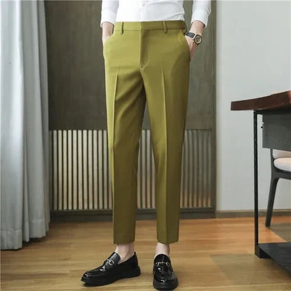 Men's High Waist Slim Fit Suit Pants