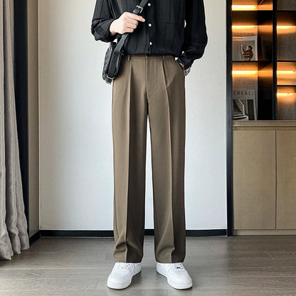Spring/Summer Wide-Leg Men’s Suit Pants
