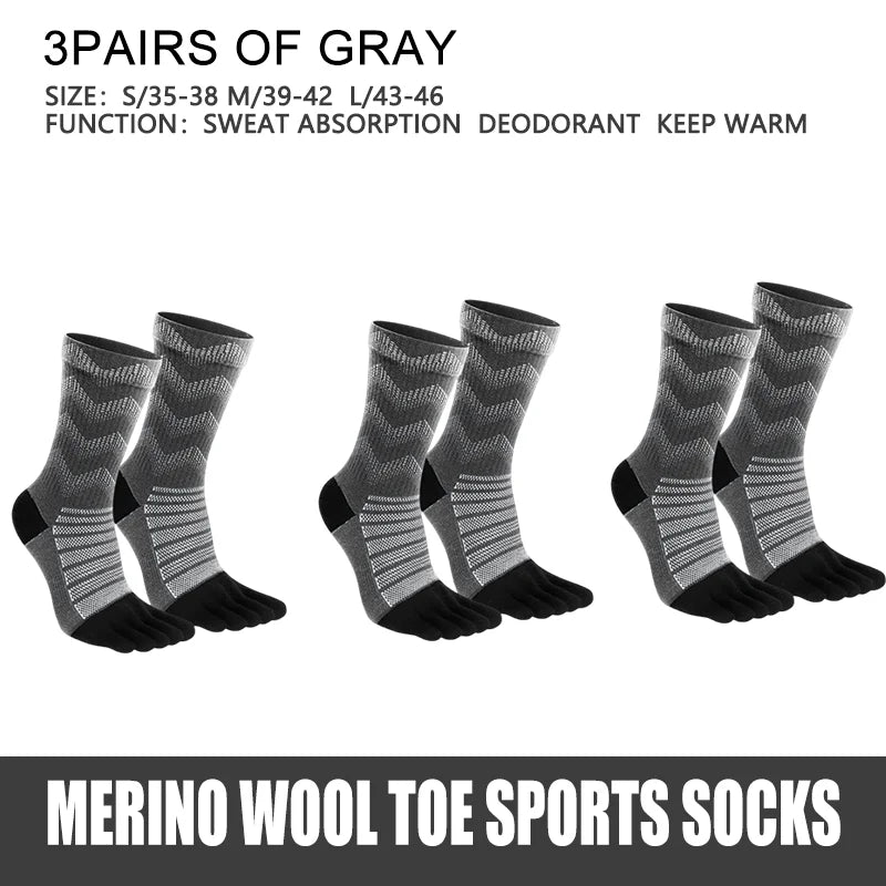 Men's Thick Warm Merino Wool Running Socks