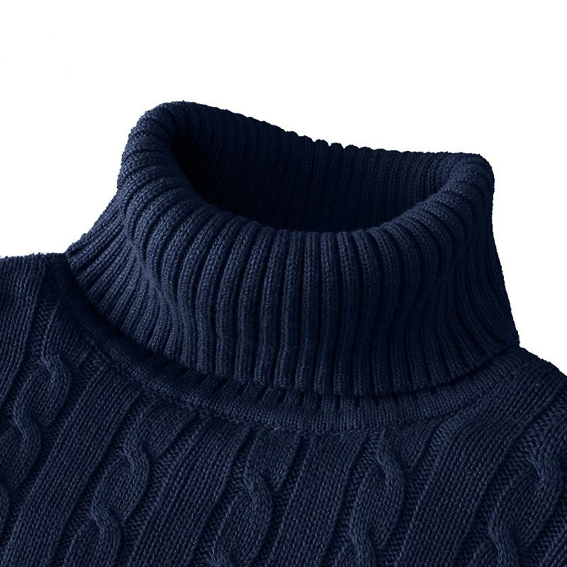 Men's Thin Elastic Knitted High Neck Sweater
