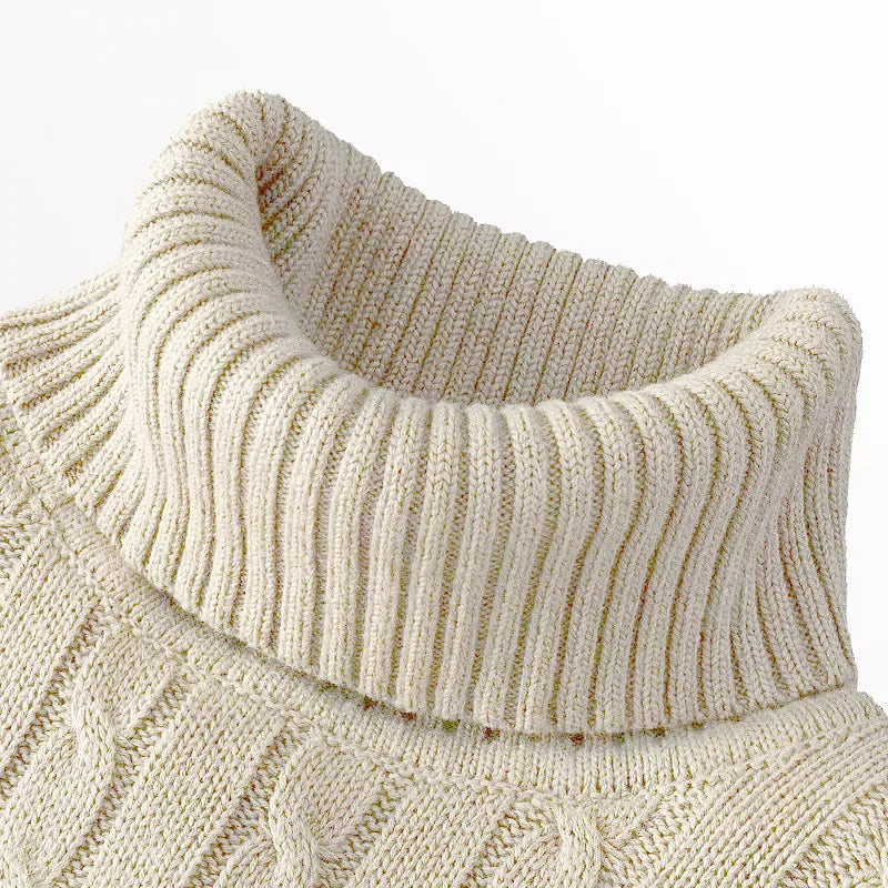 Men's Thin Elastic Knitted High Neck Sweater
