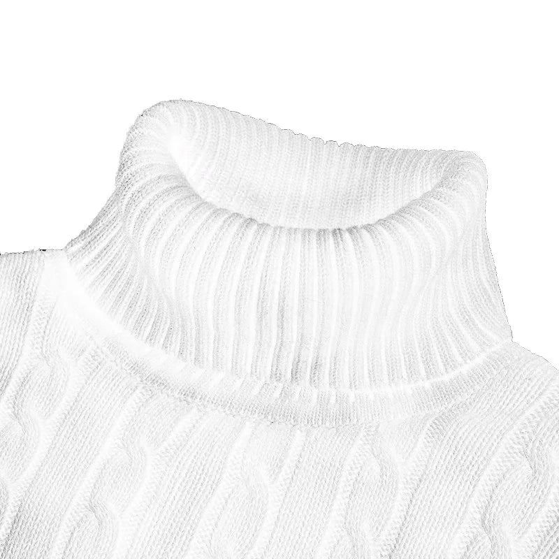Men's Thin Elastic Knitted High Neck Sweater
