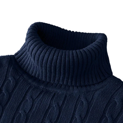 Men's Thin Elastic Knitted High Neck Sweater
