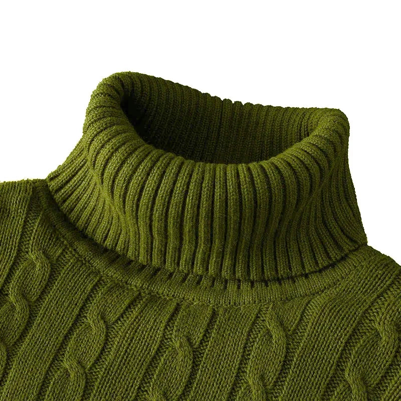 Men's Thin Elastic Knitted High Neck Sweater
