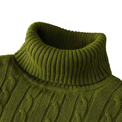 Men's Thin Elastic Knitted High Neck Sweater
