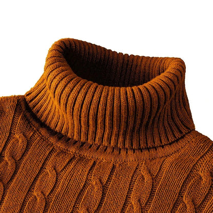 Men's Thin Elastic Knitted High Neck Sweater
