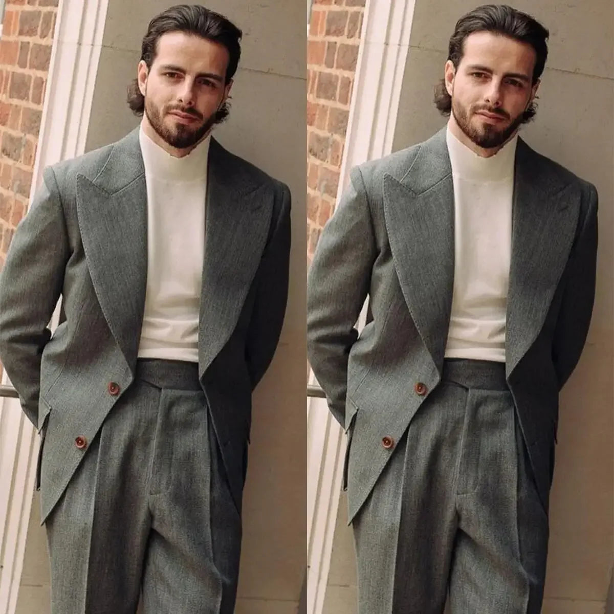 Men's Two-Piece Suit - Blazer & Pants - Wide Lapel
