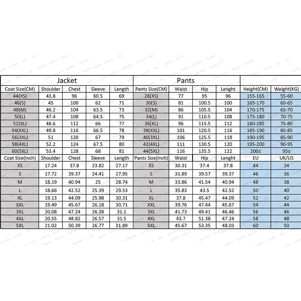 Men's Two-Piece Suit - Blazer & Pants - Wide Lapel
