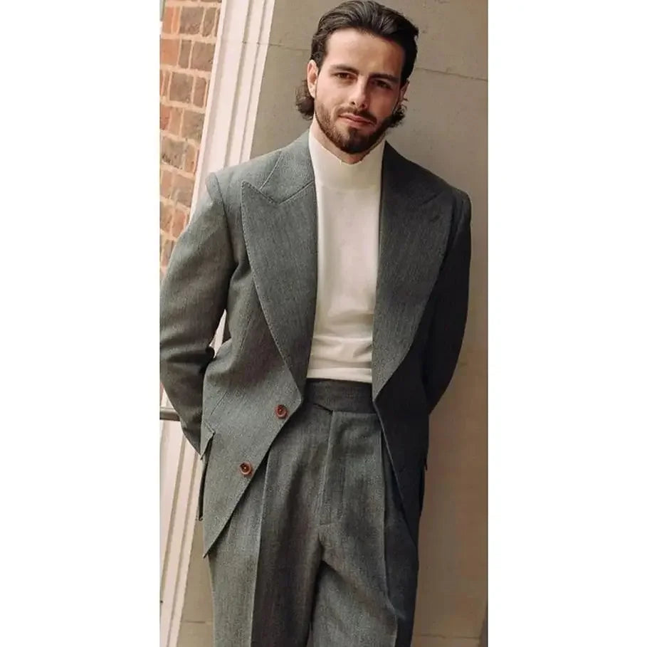 Men's Two-Piece Suit - Blazer & Pants - Wide Lapel
