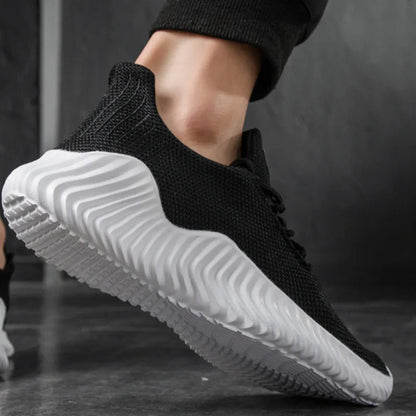 White Men's Walking and Running Sneakers
