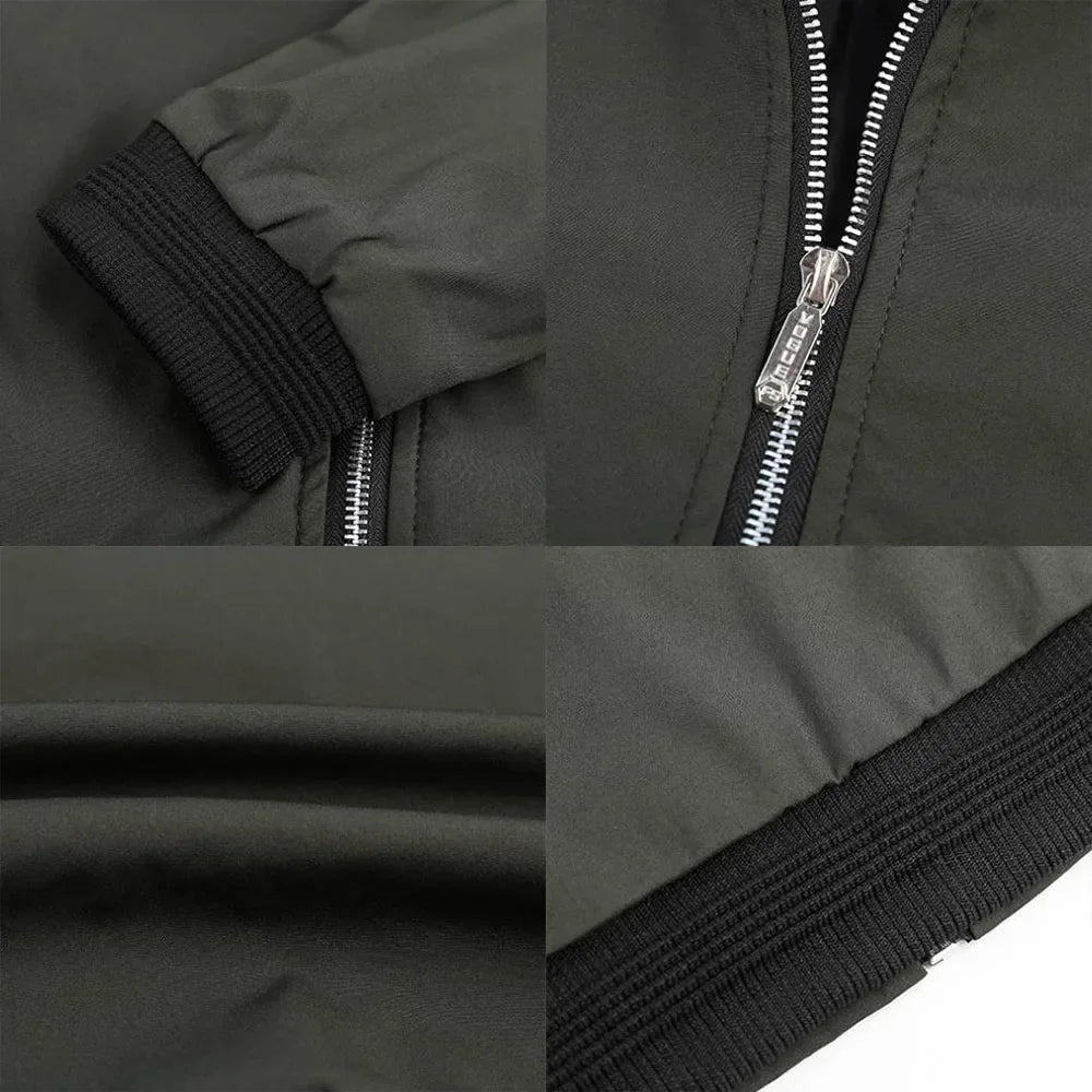 Men's Zipper Windbreaker Bomber Jacket
