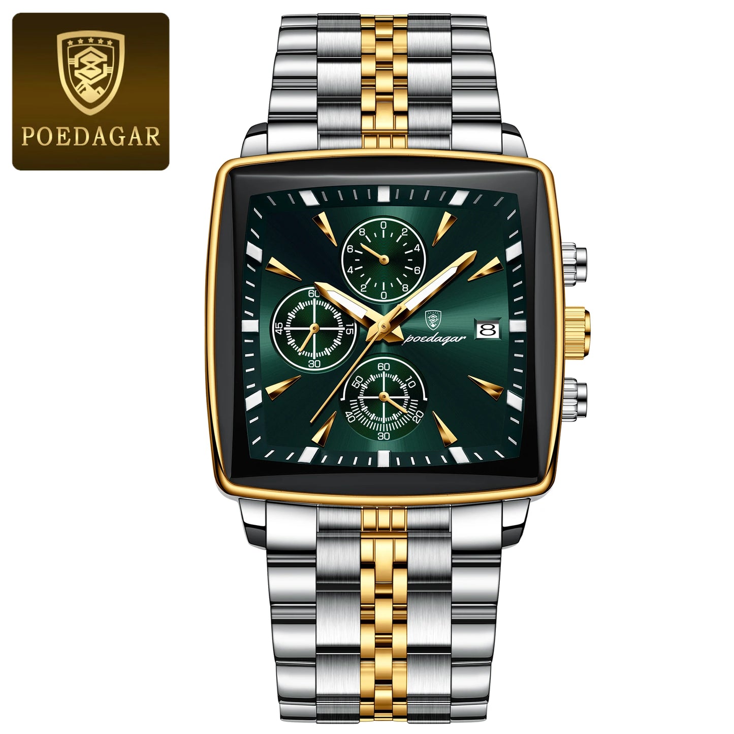 Luxury Square Men's Stainless Steel Wristwatch
