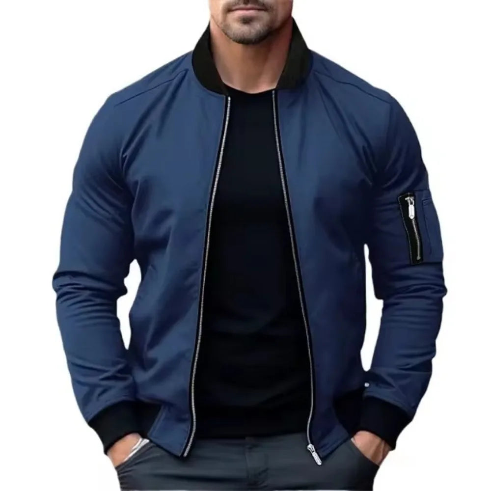 Men's Zipper Windbreaker Bomber Jacket
