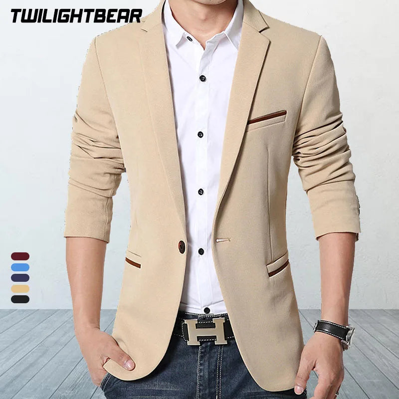 Classic Slim Fit Men's Blazer - Korean Style

