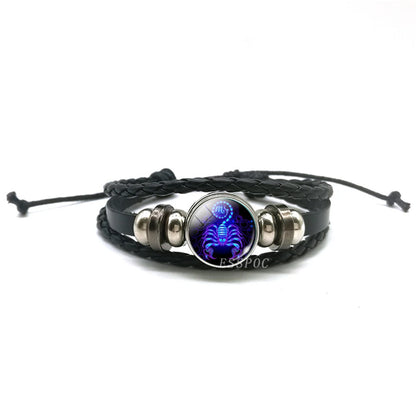 Men's Braided Leather Vintage Charm Bracelets