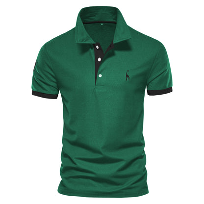 Cotton Polo Shirts for Men Casual Solid Color Slim Fit
