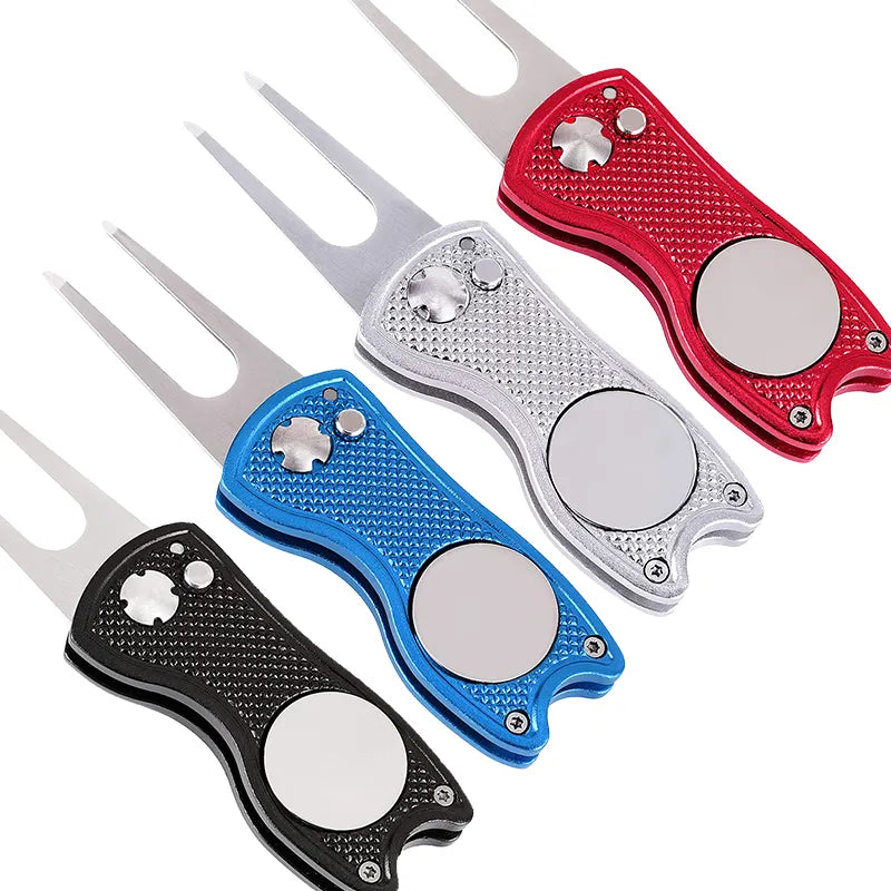 Metal Foldable Divot Repair Tool & Magnetic Marker