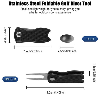 Metal Foldable Golf Divot Repair Tool & Pop-up Button