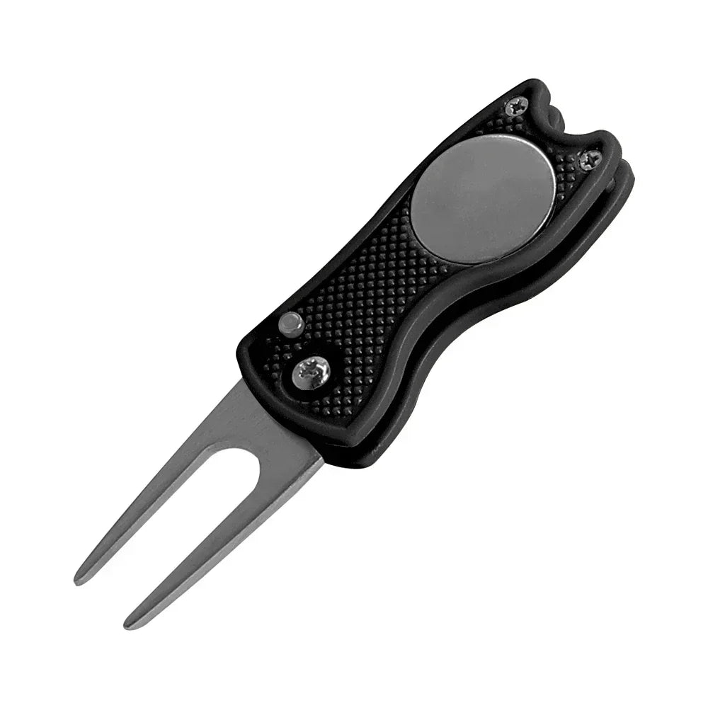 Metal Foldable Golf Divot Repair Tool & Pop-up Button