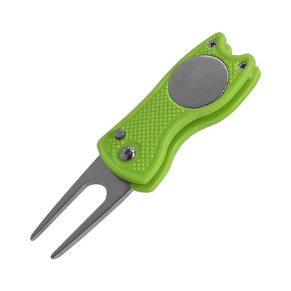 Metal Foldable Golf Divot Repair Tool & Pop-up Button