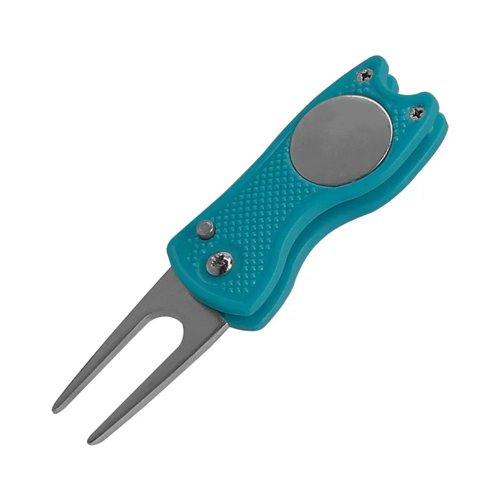 Metal Foldable Golf Divot Repair Tool & Pop-up Button