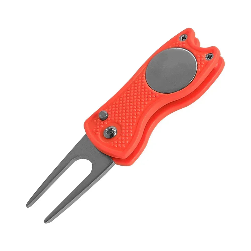 Metal Foldable Golf Divot Repair Tool & Pop-up Button