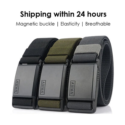 Adjustable Metal Magnetic Buckle Belt for Men
