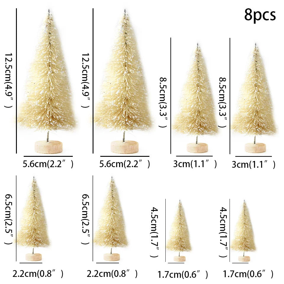 8PCS Mini Glitter Christmas Trees for Decor