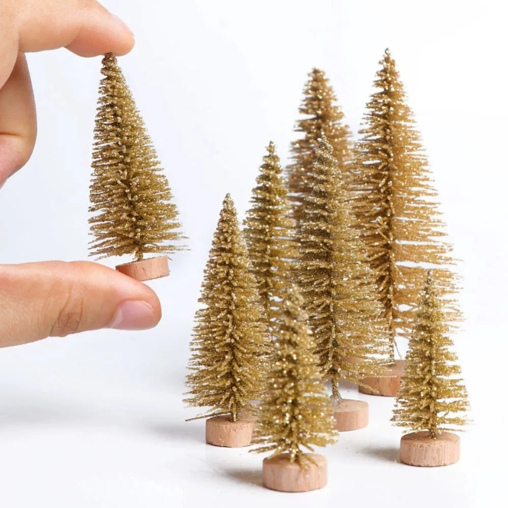 8PCS Mini Glitter Christmas Trees for Decor