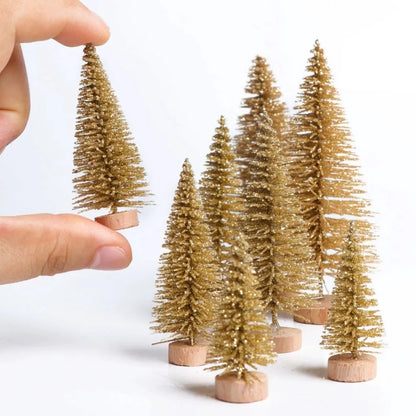 8PCS Mini Glitter Christmas Trees for Decor