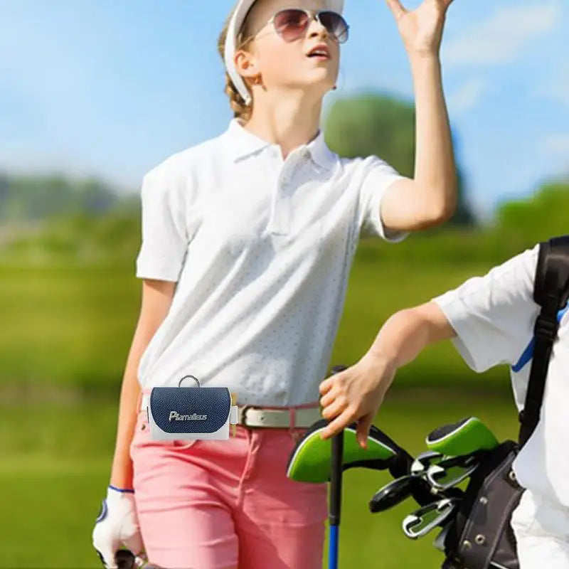 Mini PU Leather Golf Ball Bag with Belt