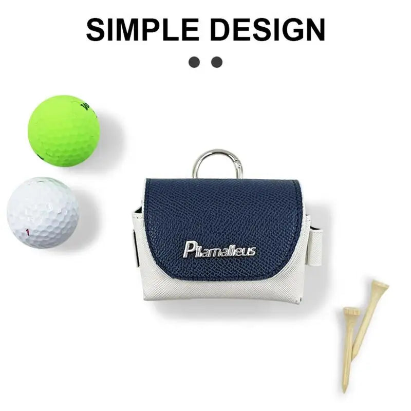 Mini PU Leather Golf Ball Bag with Belt