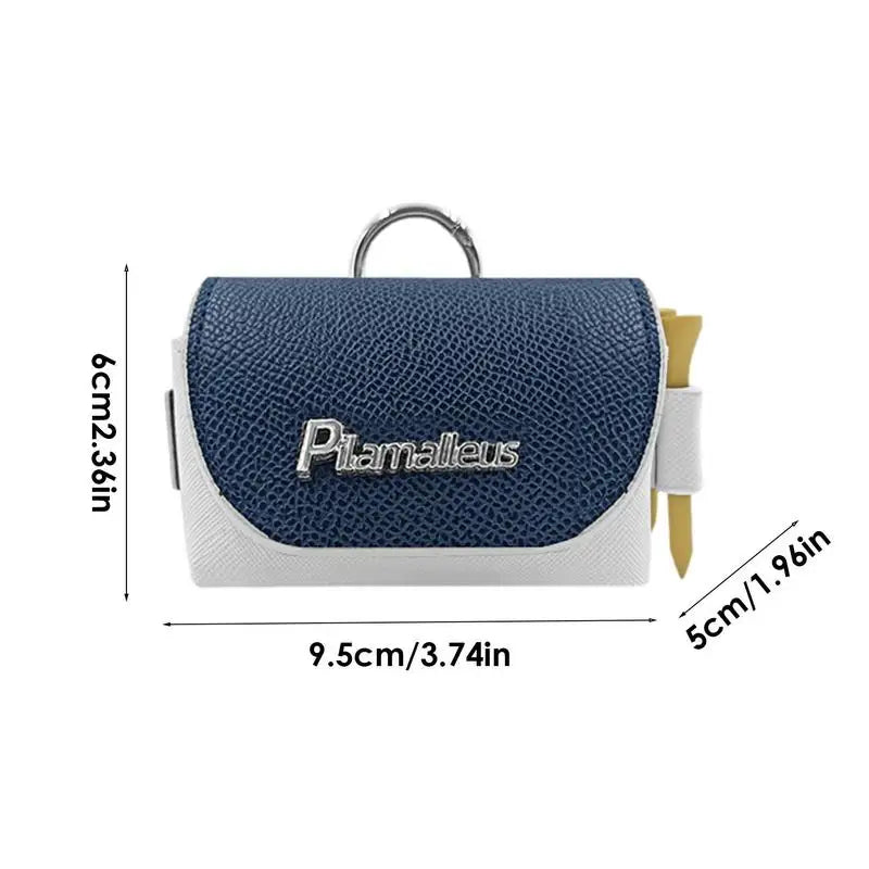 Mini PU Leather Golf Ball Bag with Belt