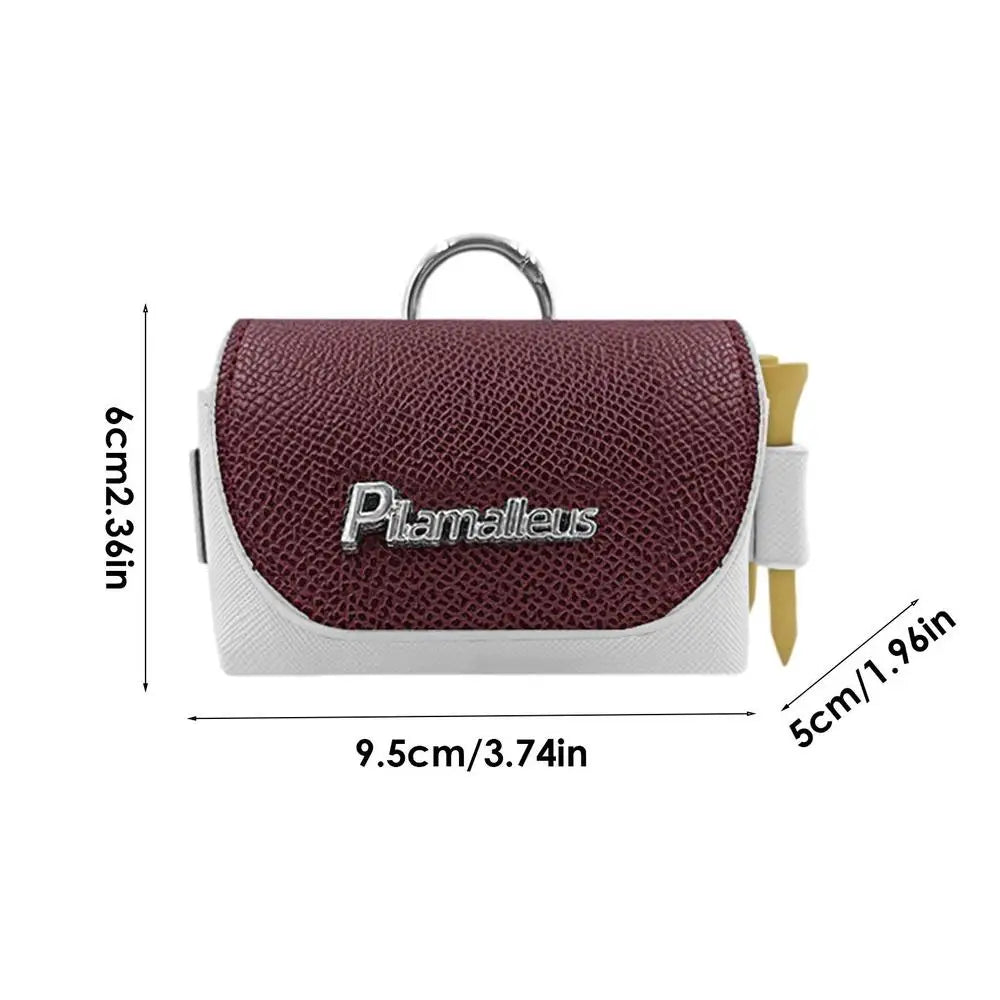 Mini PU Leather Golf Ball Bag with Belt