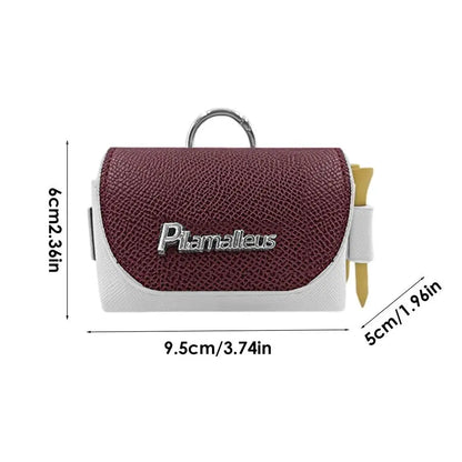 Mini PU Leather Golf Ball Bag with Belt